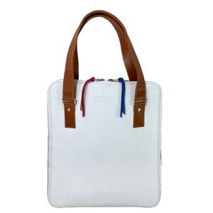 Nike Team USA‎ Leather Off White Grain Briefcase Laptop Bag Olympic Athlete Only